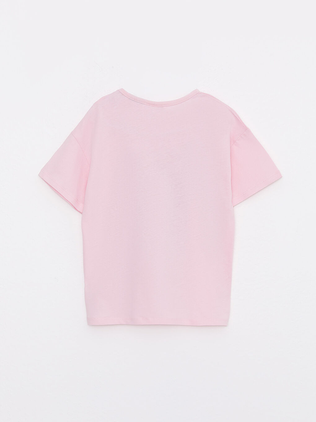 Pembe Bisiklet Yaka Jurassic World Baskılı Kısa Kollu Pamuklu Kız Çocuk Tişört-1