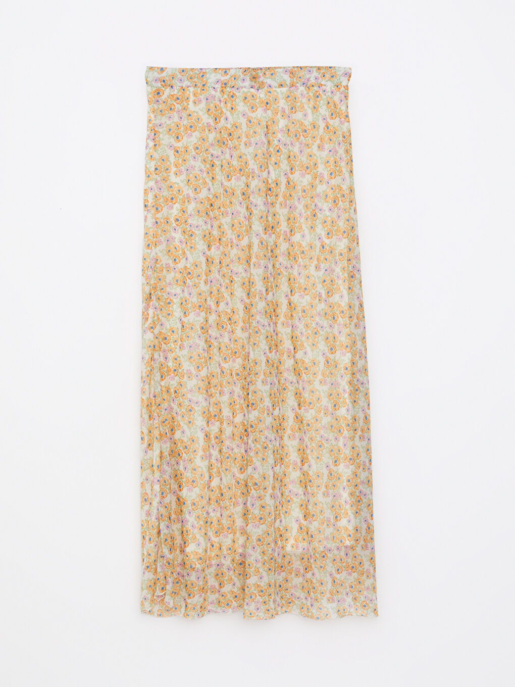 جيبة شيفون واسعة مُزهرة بخصر مطاطي للسيدات-6