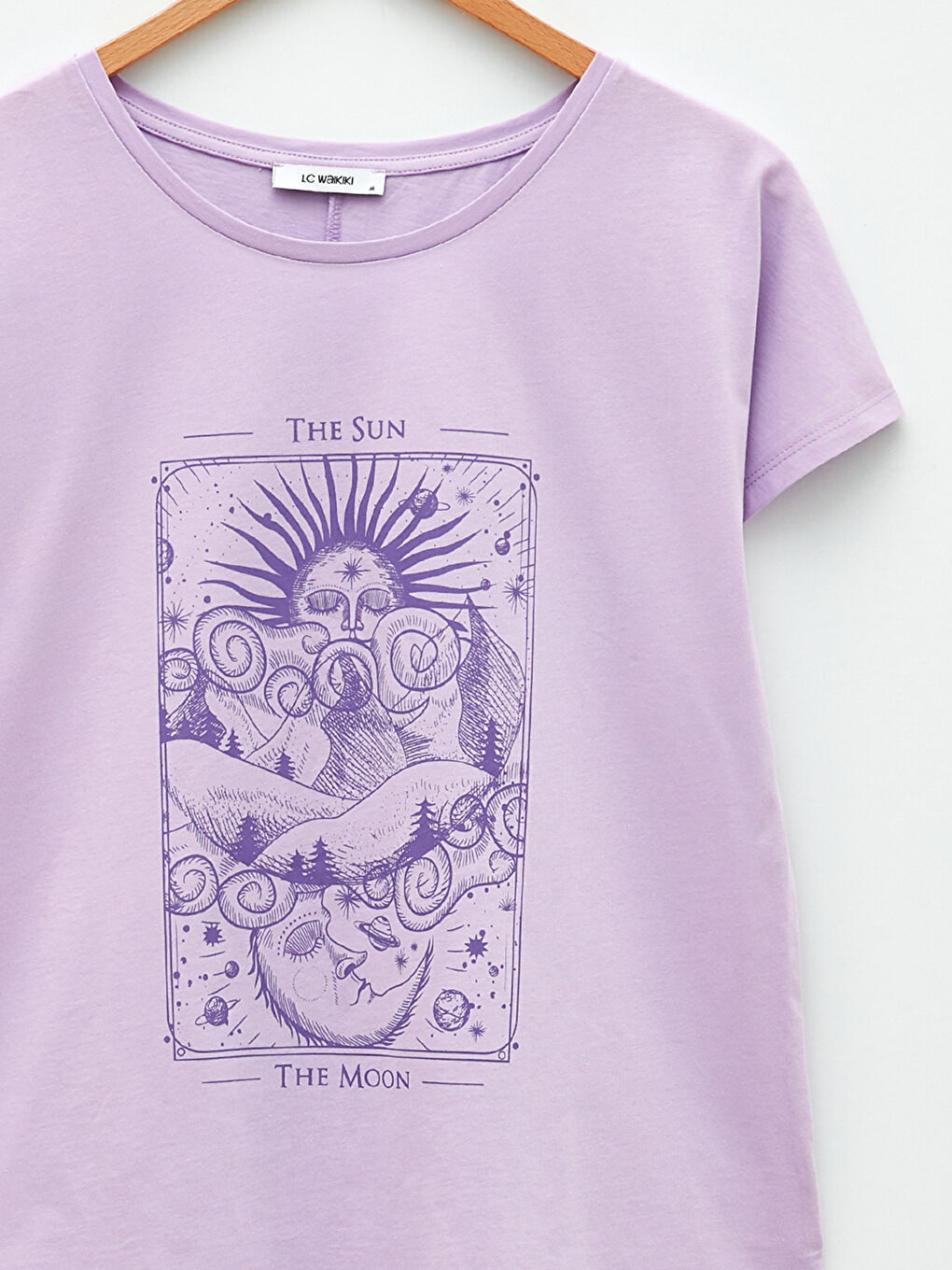 Crew Neck Printed Short Sleeve Cotton Women's T-shirt-7