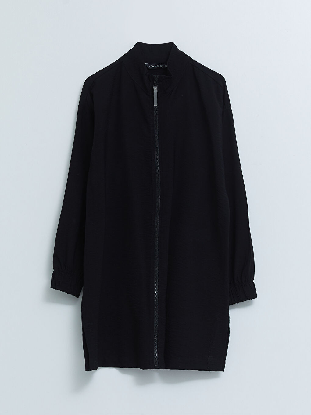 Funnel Neck Plain Long Sleeve Women's Tunic-4