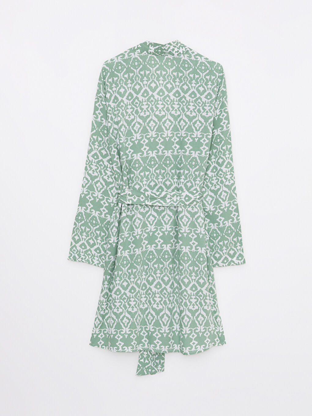 Shawl Collar Patterned Long Sleeve Oversize Viscose Women's Kimono-12