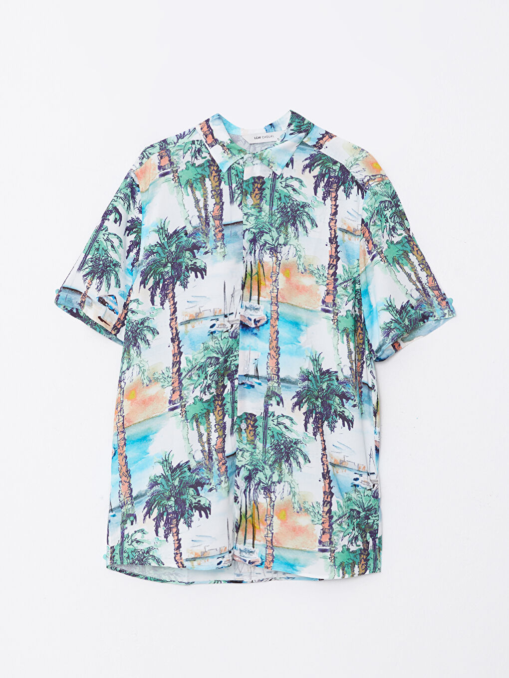XSIDE Regular Fit Short Sleeve Patterned Poplin Men's Shirt -S2I876Z8-F9C