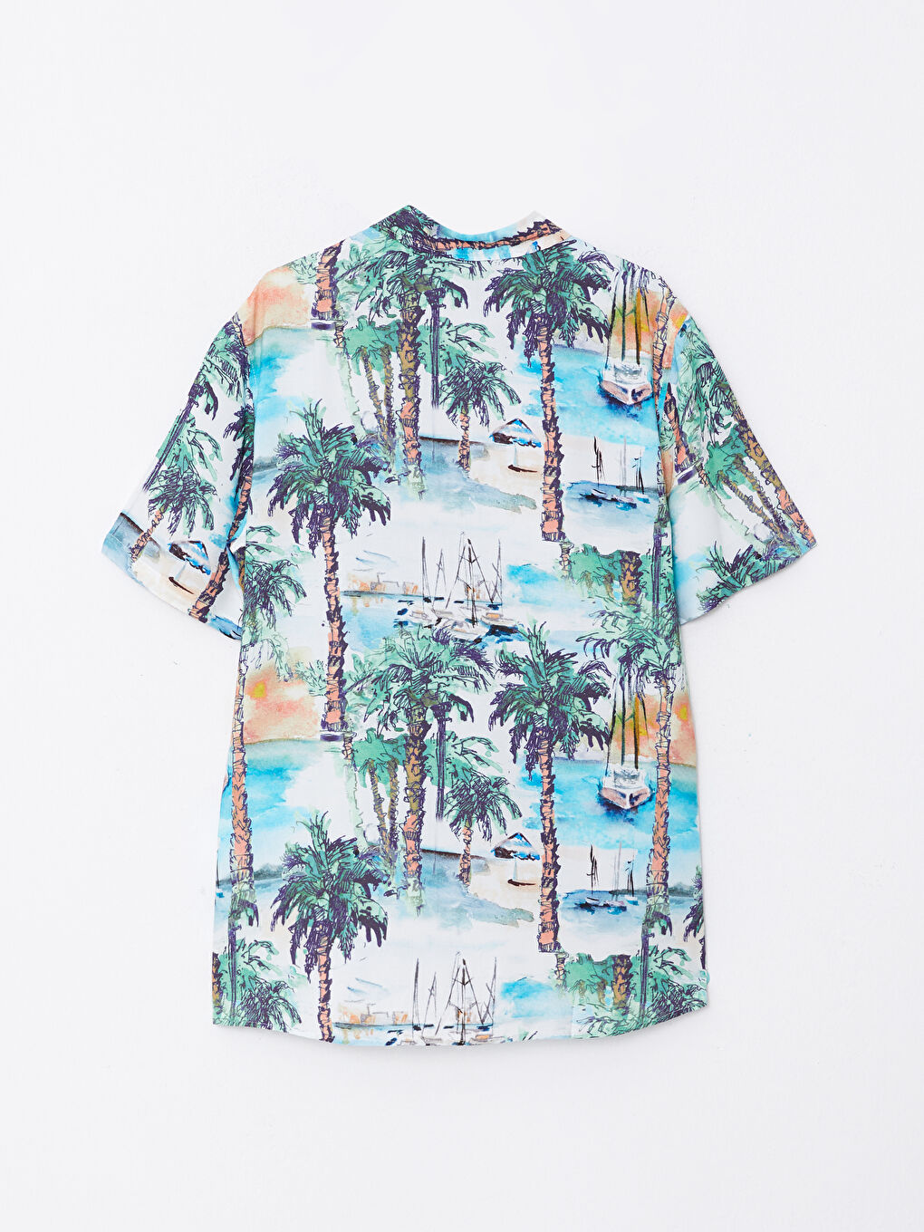 XSIDE Regular Fit Short Sleeve Patterned Poplin Men's Shirt -S2I876Z8-F9C