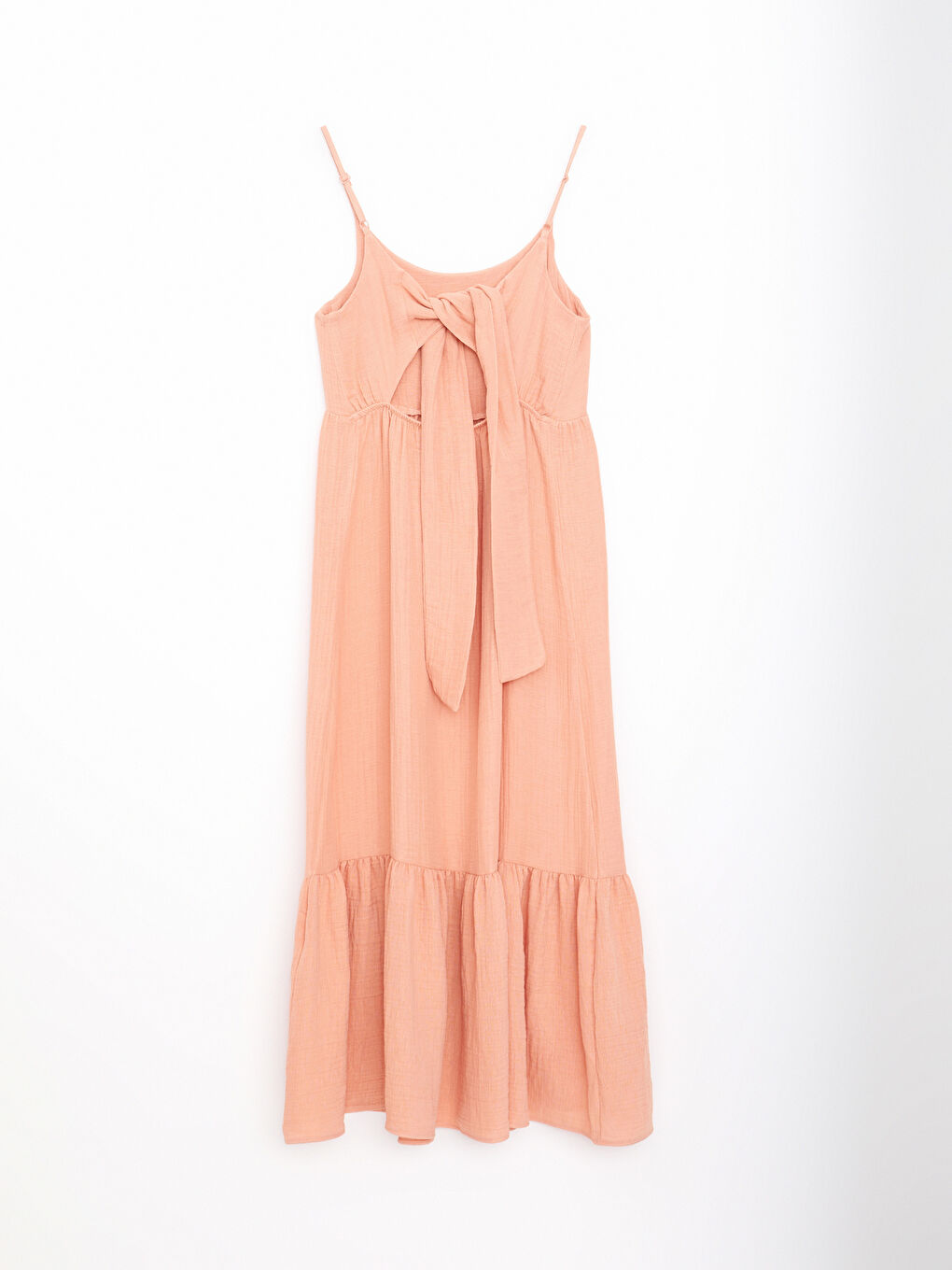 U Neck Straight Strap Muslin Fabric Maternity Dress-6