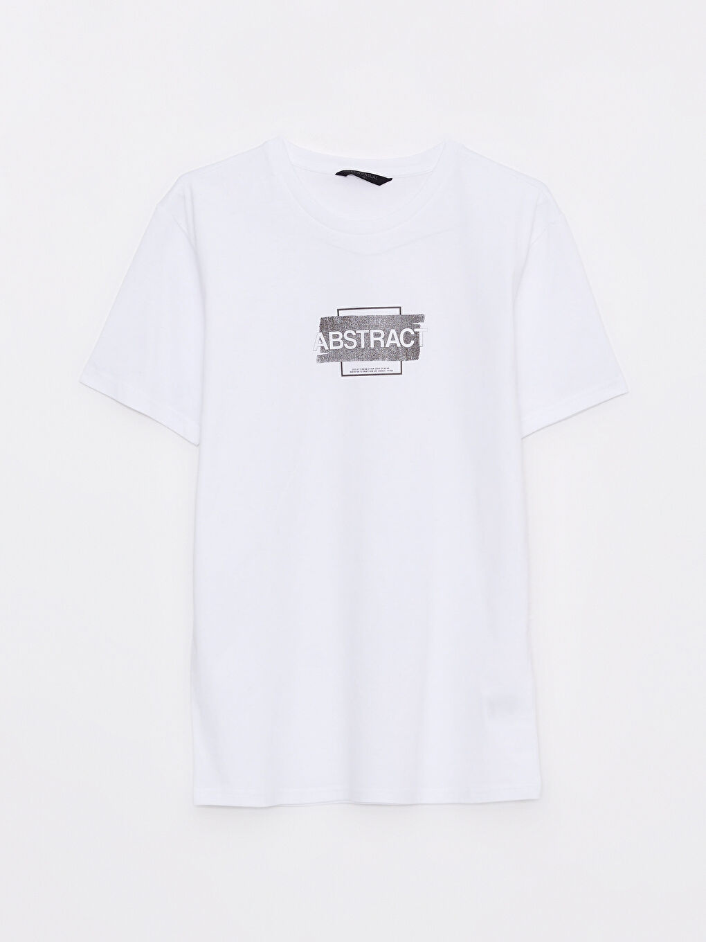 Beyaz Bisiklet Yaka Kısa Kollu Baskılı Penye Erkek Tişört-4