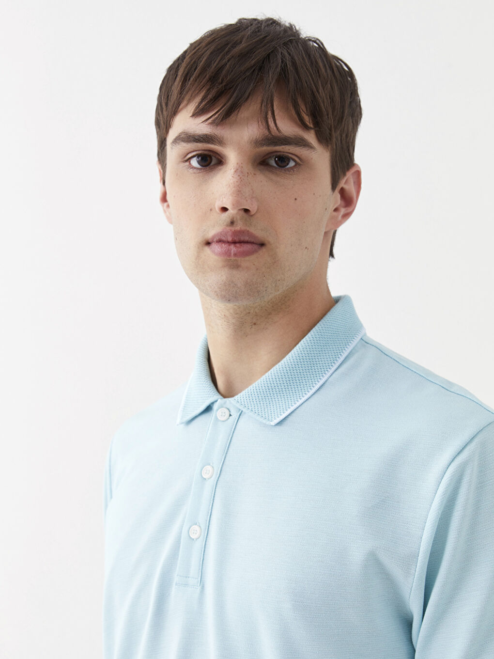Turkuaz Polo Yaka Kısa Kollu Erkek Tişört-2