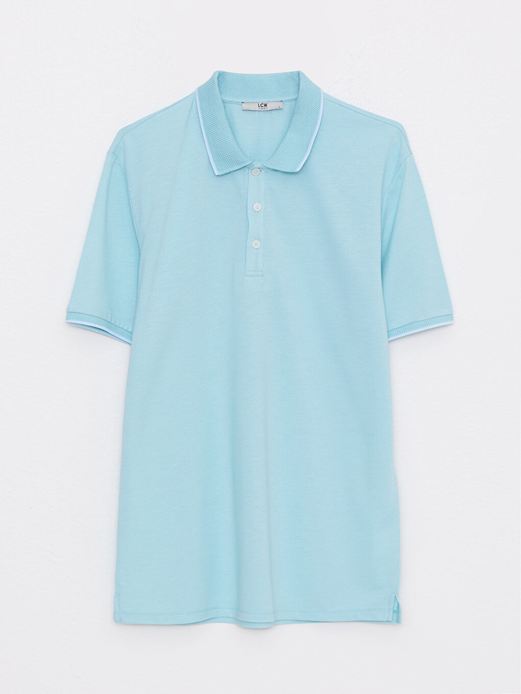Turkuaz Polo Yaka Kısa Kollu Erkek Tişört-4