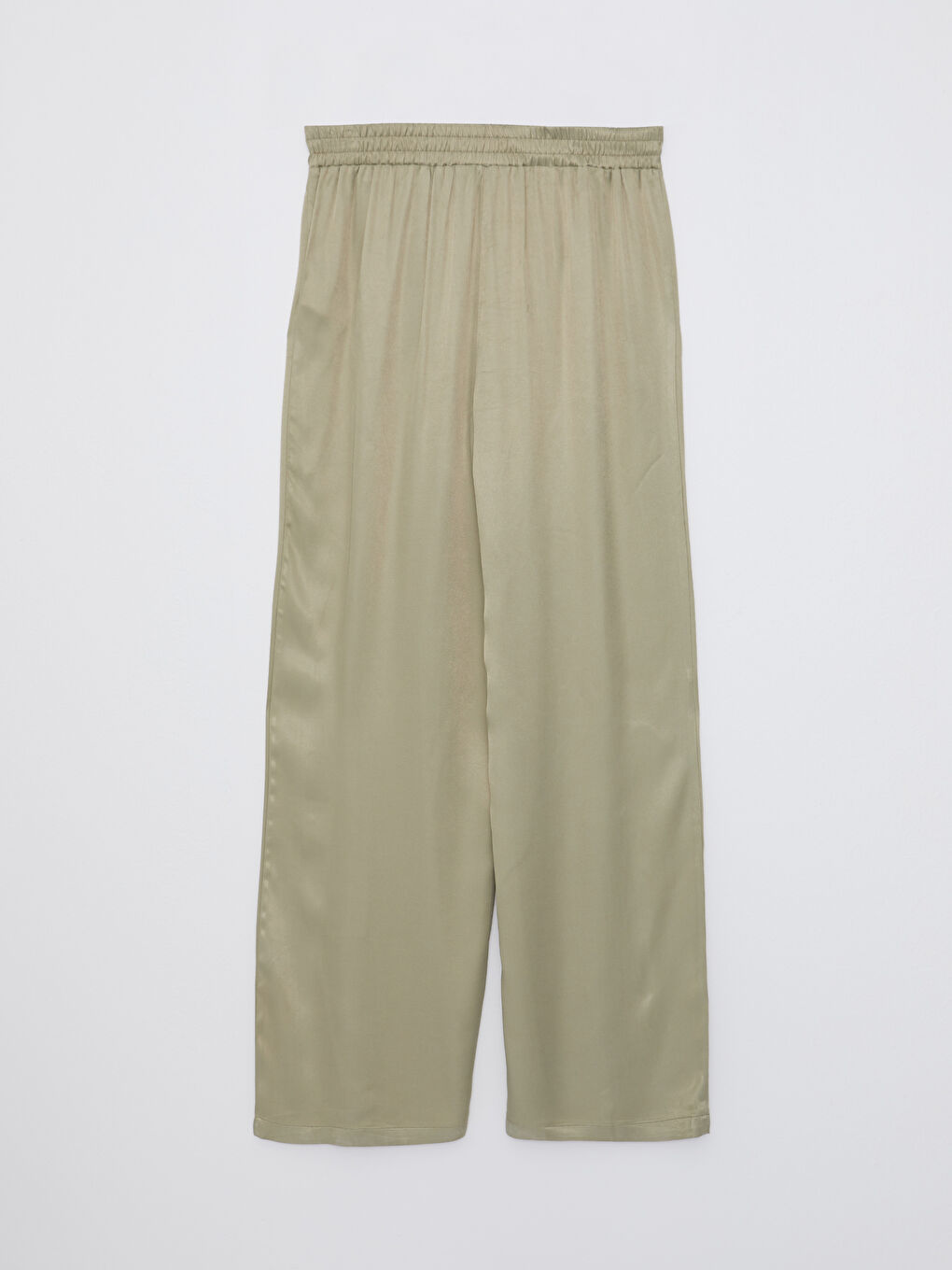 Elastic Waist Comfortable Fit Straight Viscose Women's Trousers-6