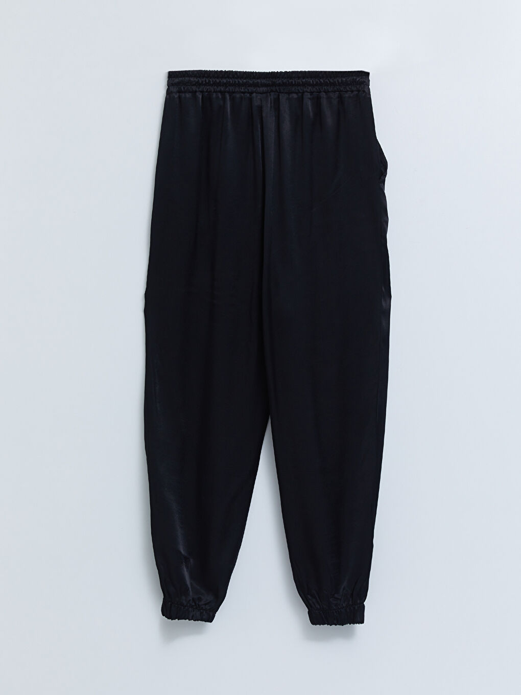 Elastic Waist Comfortable Fit Pocket Detailed Satin Women's Jogger Pants-6