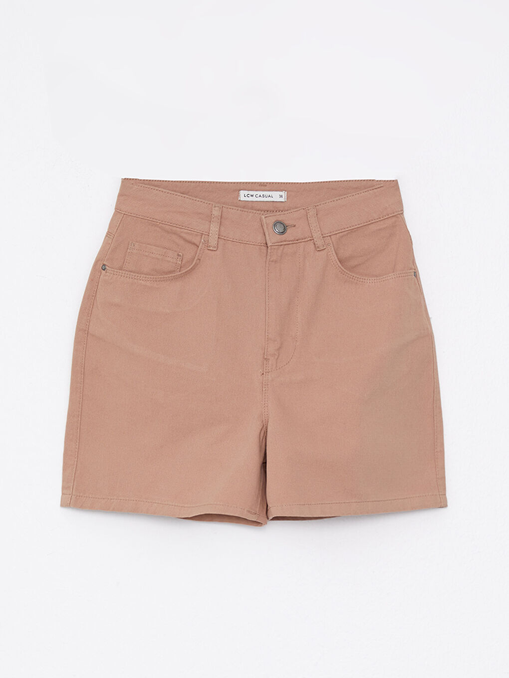 Standard Fit Plain Pocket Detailed Gabardine Women's Shorts -S2I916Z8-GCM