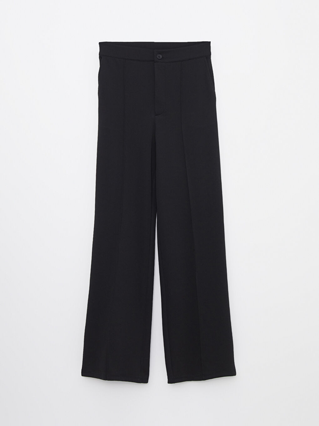 Siyah Rahat Kalıp Düz Cep Detaylı Kadın Pantolon-5