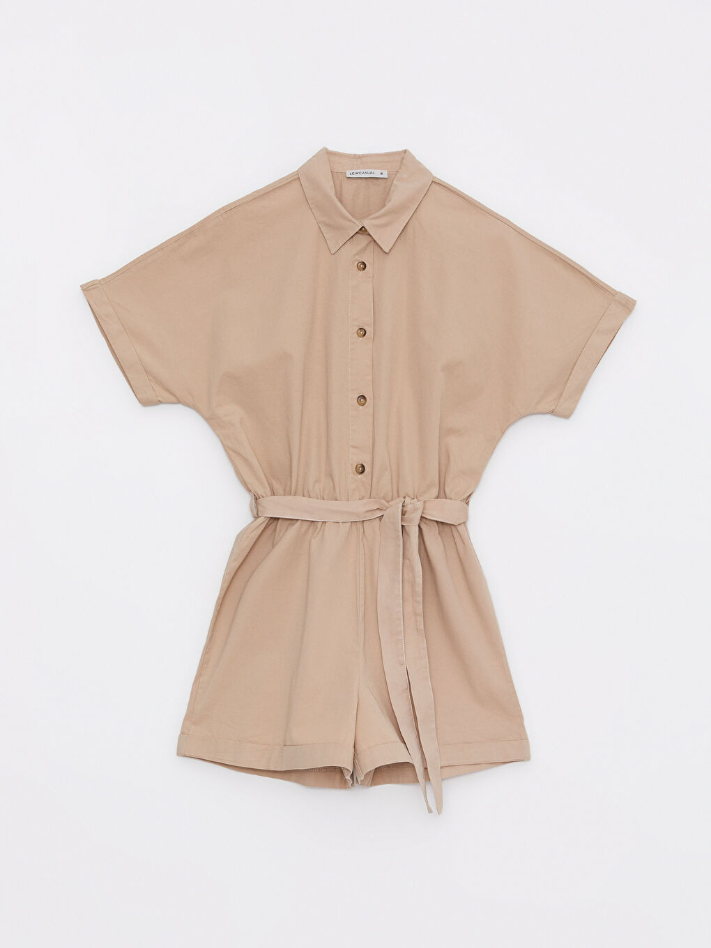 Shirt Collar Straight Short Sleeve Cotton Women Jumpsuit Mother Daughter Combination -S2I930Z8-FPK