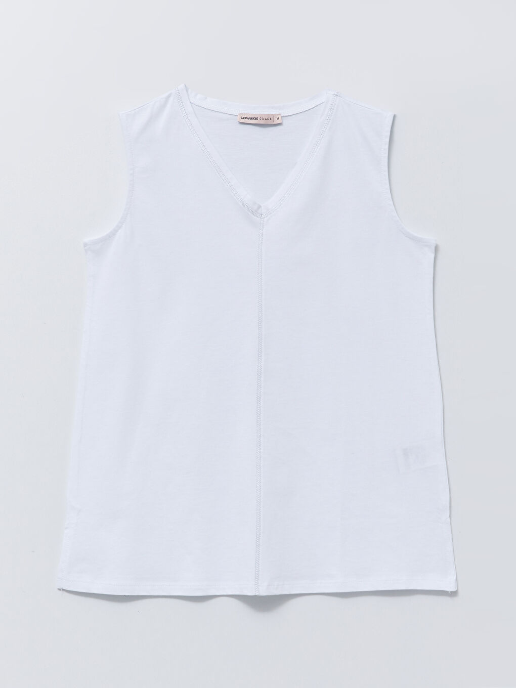 V-Neck Plain Cotton Women's Singlet-5