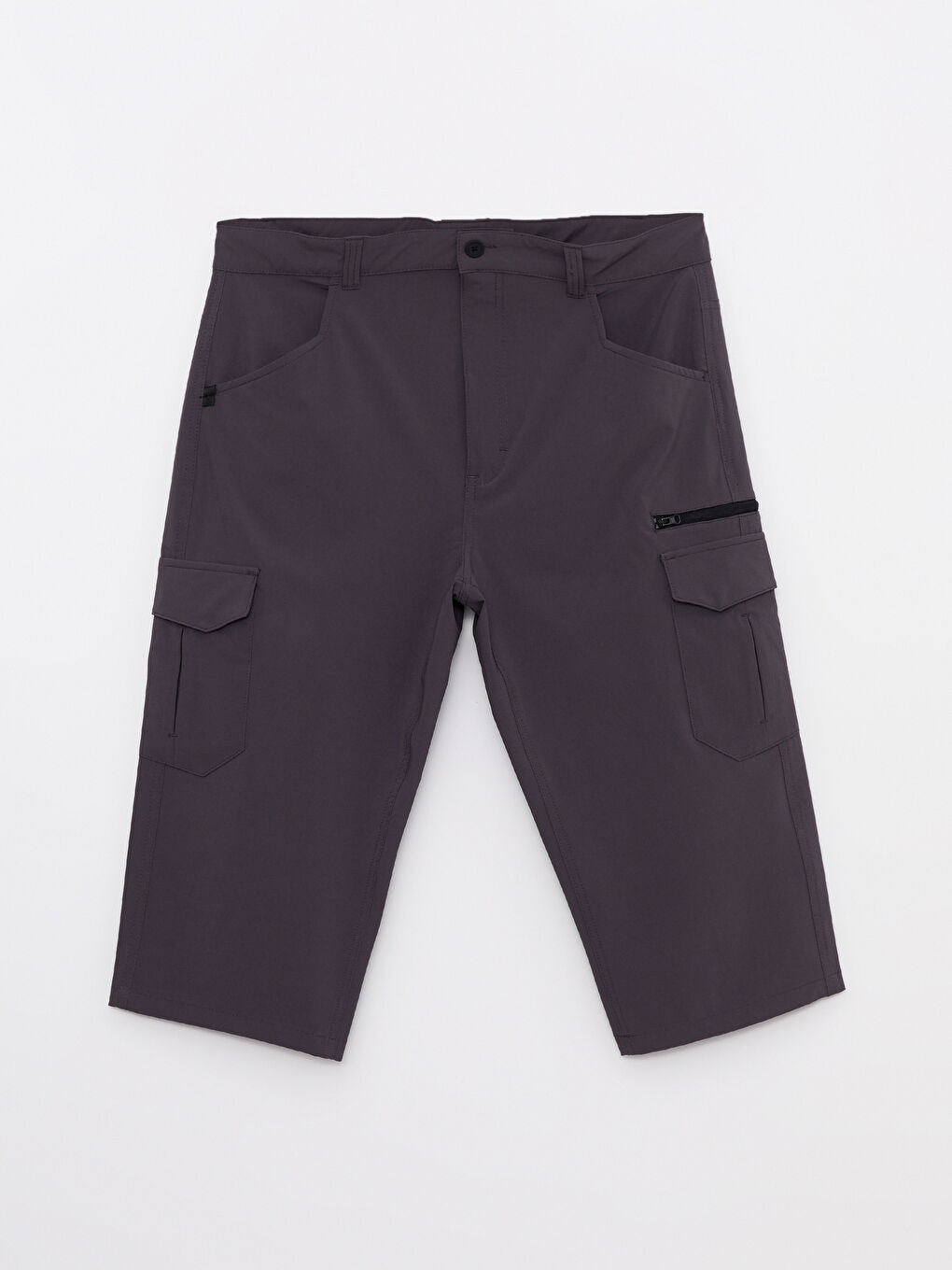 Gri Standart Kalıp Erkek Bermuda Şort-5