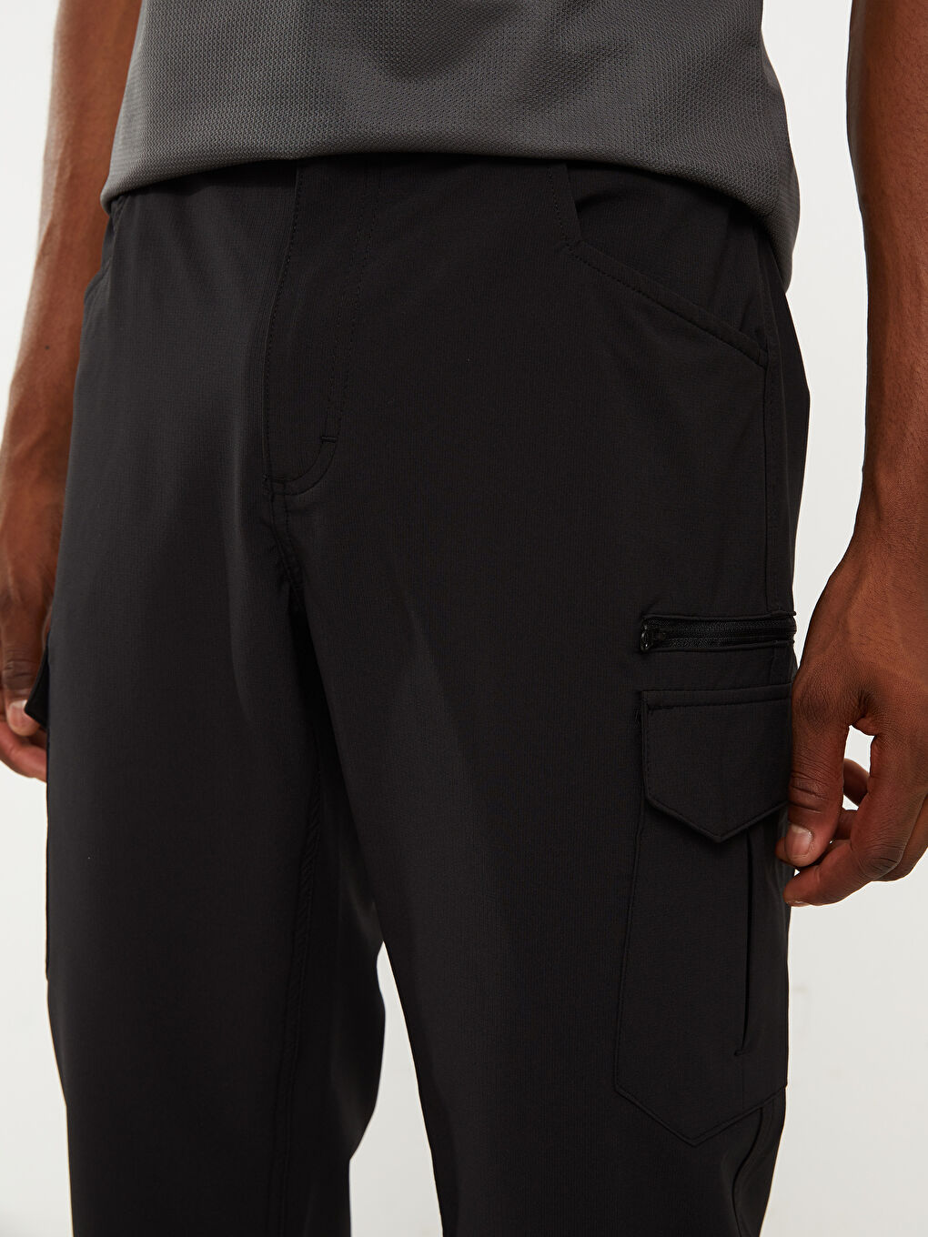 Siyah Standart Kalıp Erkek Bermuda Şort-4