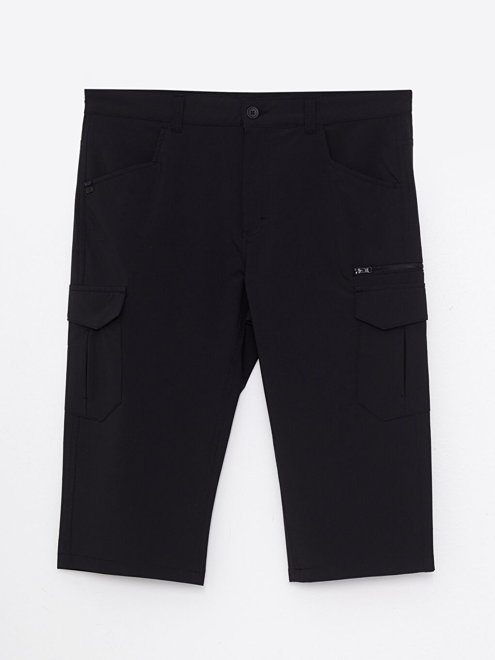 Siyah Standart Kalıp Erkek Bermuda Şort-5