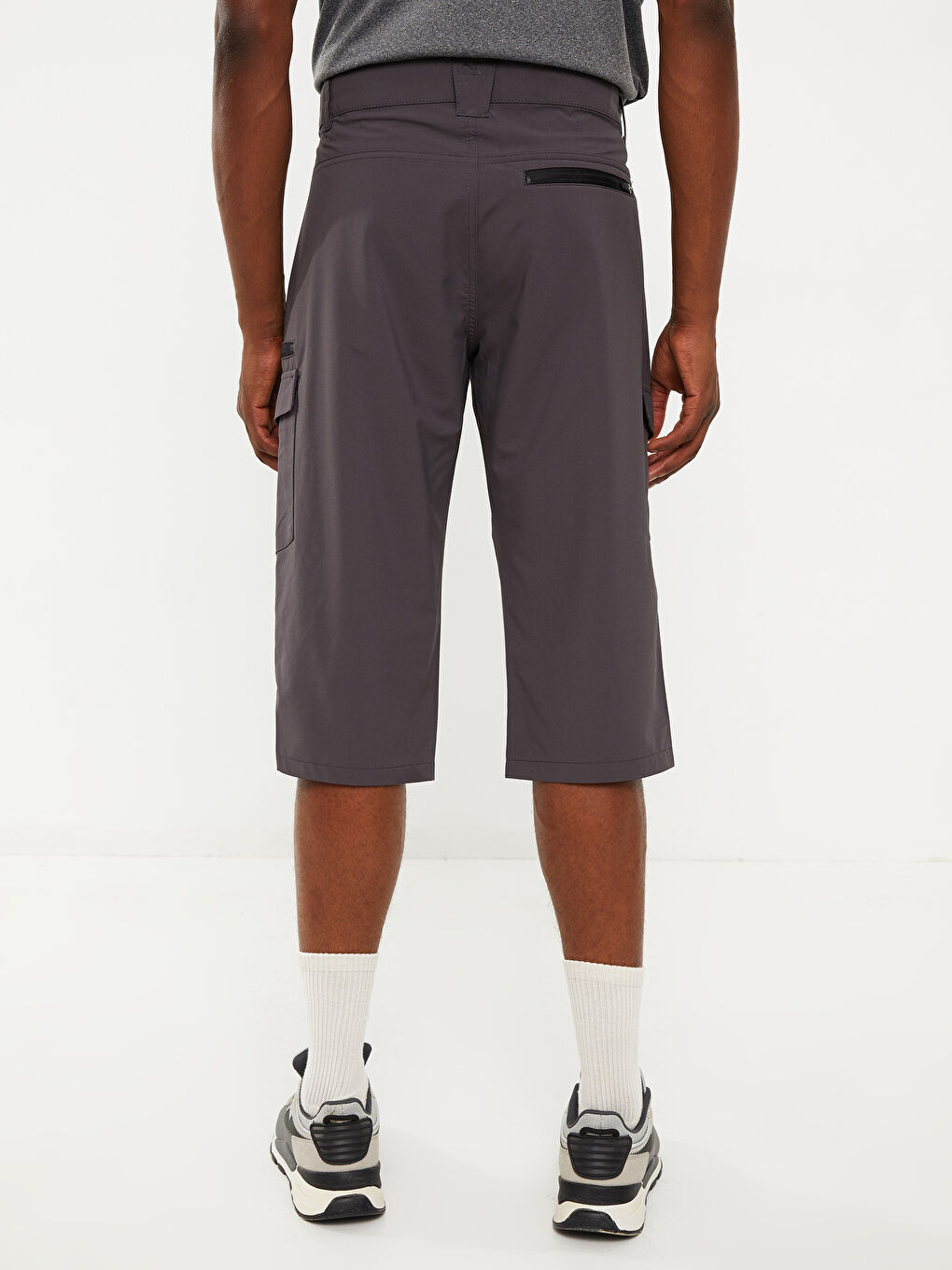 Gri Standart Kalıp Erkek Bermuda Şort-3