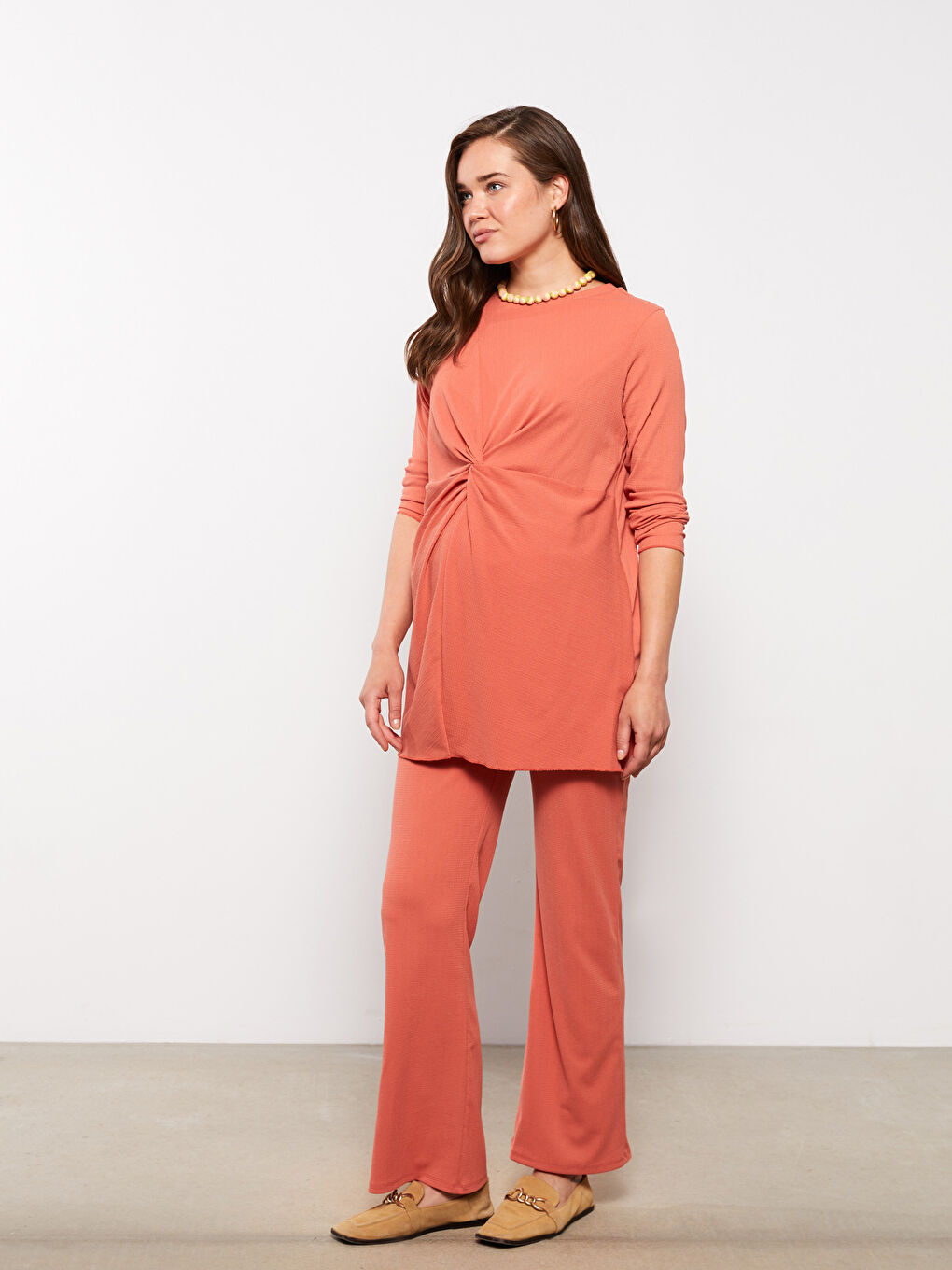 Crew Neck Regular Long Sleeve Maternity Tunic-2