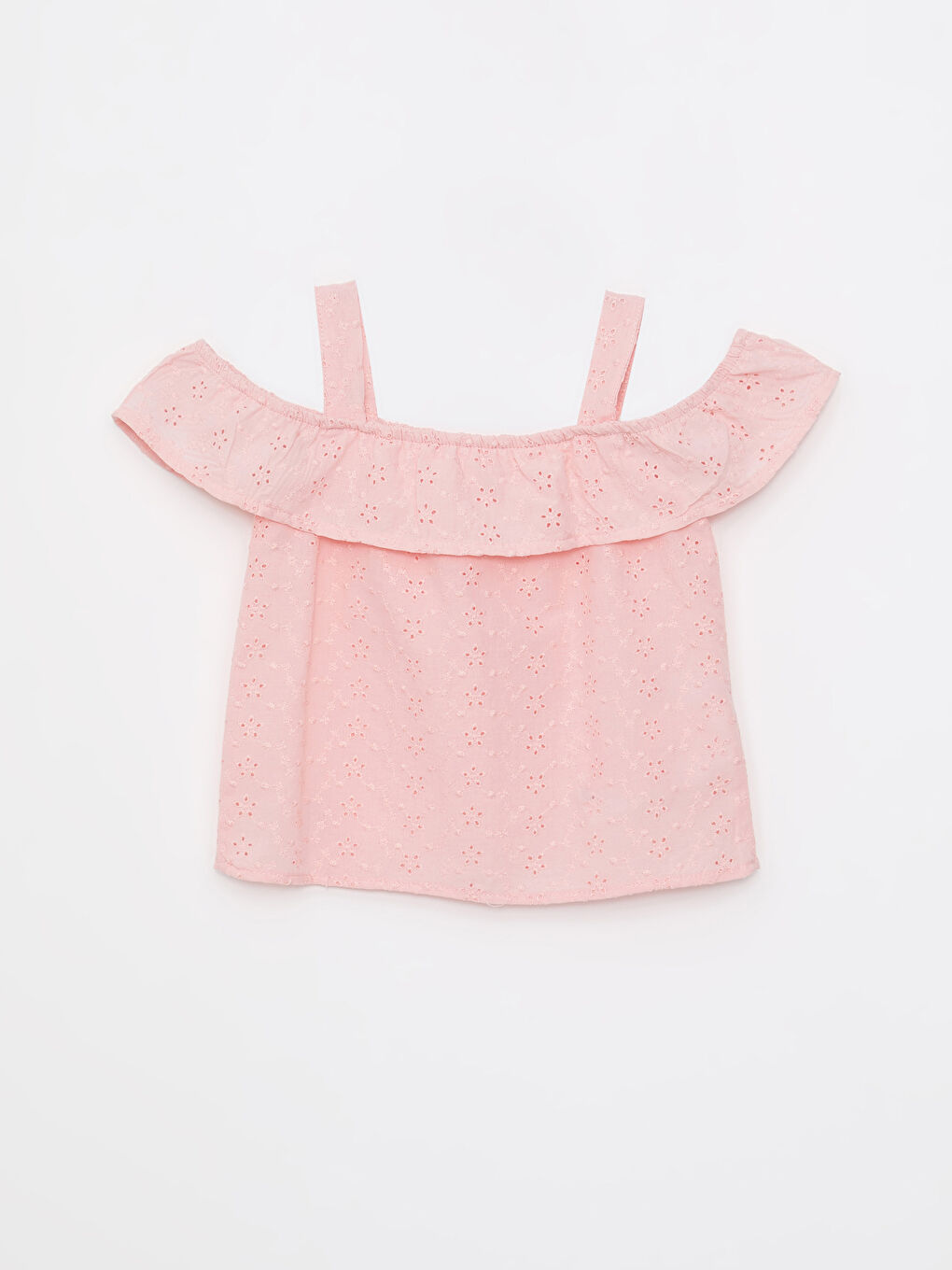 Square Collar Strapless Baby Girl Poplin Blouse