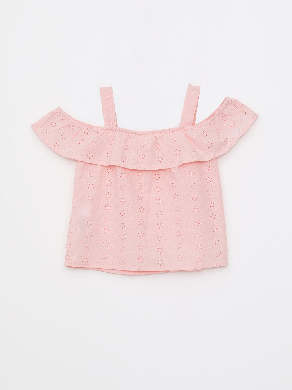 Square Collar Strapless Baby Girl Poplin Blouse-1