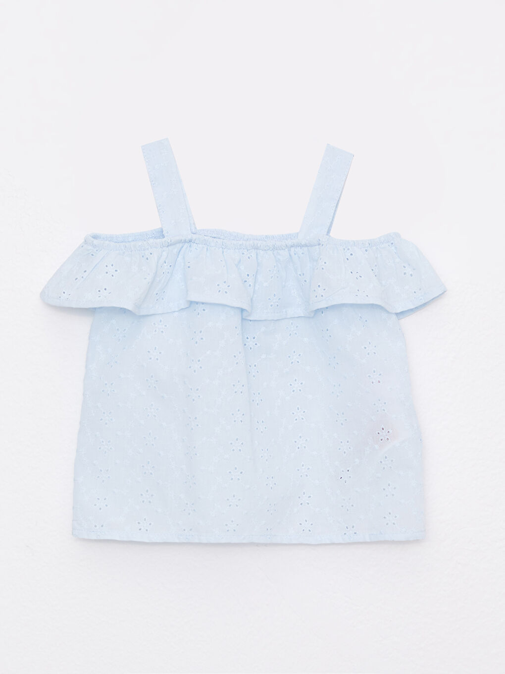 Square Collar Strapless Baby Girl Poplin Blouse