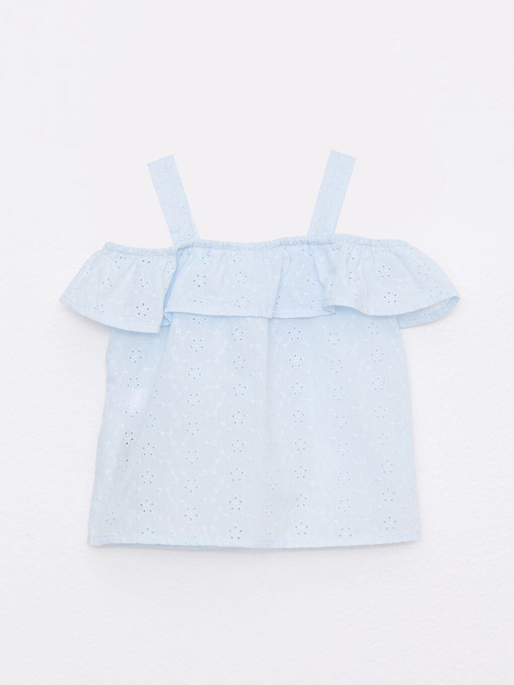 Square Collar Strapless Baby Girl Poplin Blouse-1