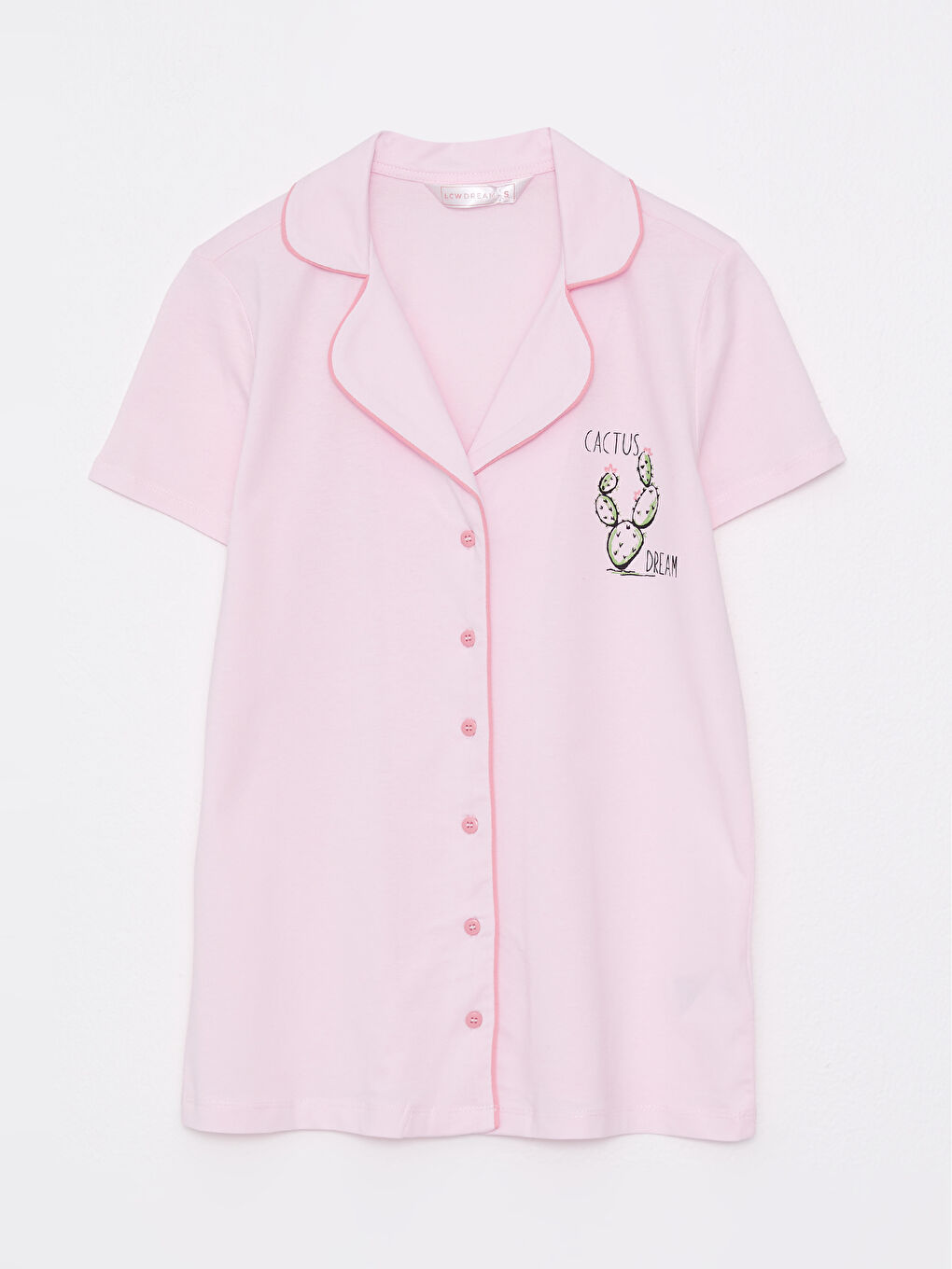 Ženski Komplet Pidžame od Pamuka sa Štampom, Kratkim Rukavima i Okovratnikom-6