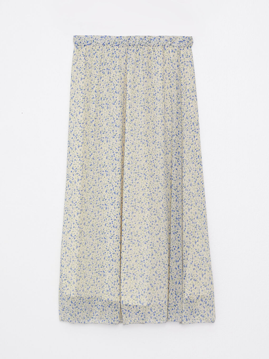 Elastic Waist Patterned Chiffon Women's Ruffle Skirt-5