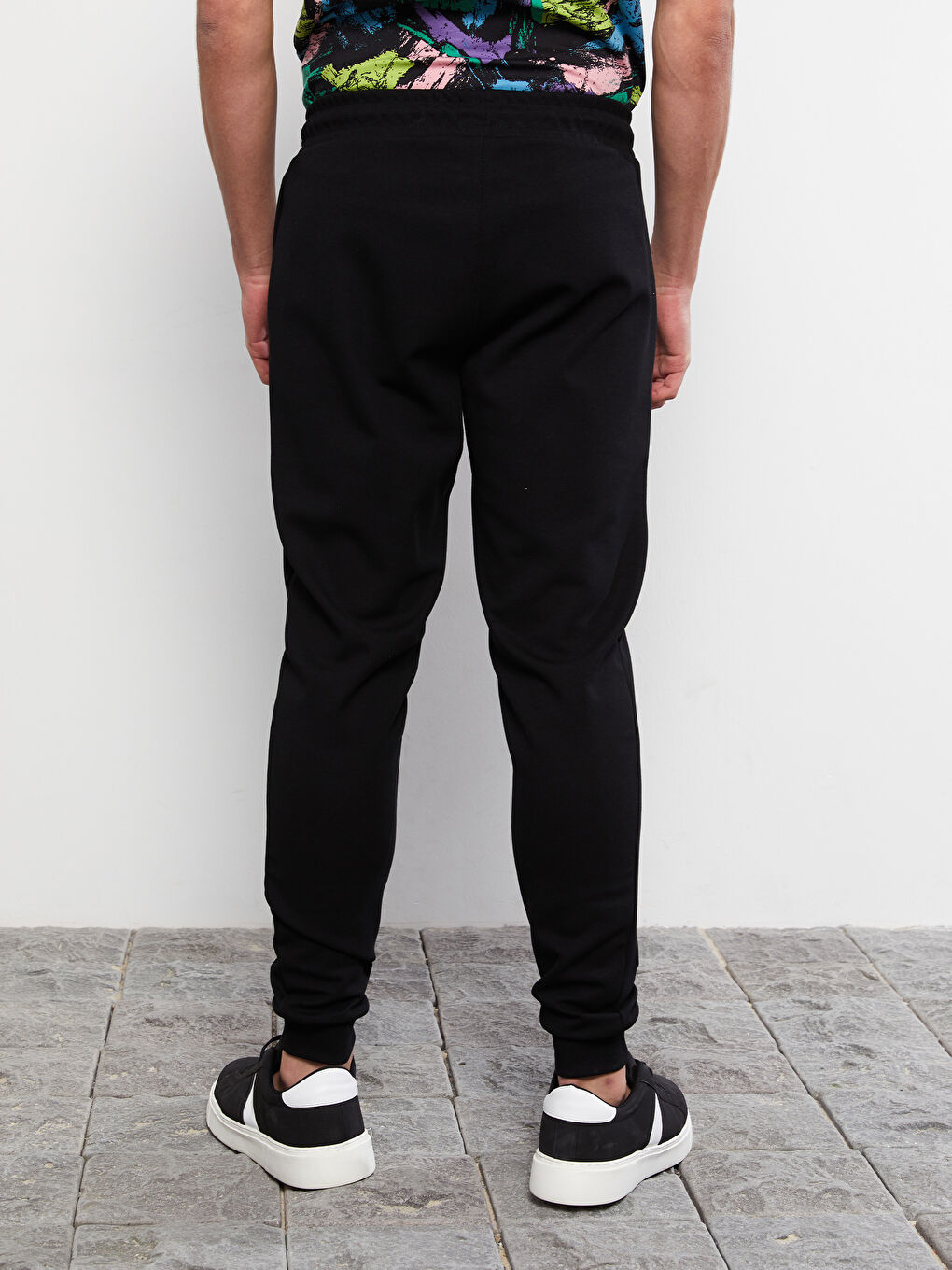 Siyah Slim Fit Erkek Eşofman Altı-4