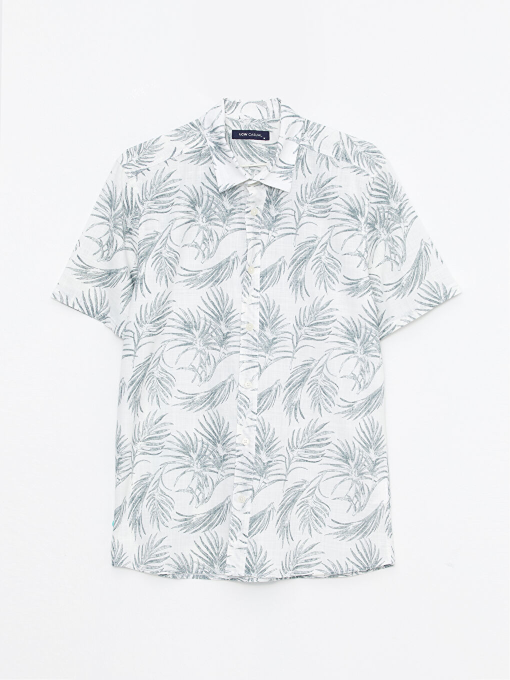 Haki Regular Fit Kısa Kollu Desenli Poplin Erkek Gömlek-5