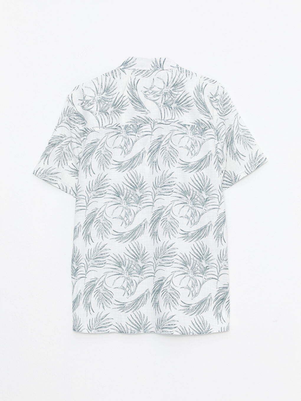 Haki Regular Fit Kısa Kollu Desenli Poplin Erkek Gömlek-6