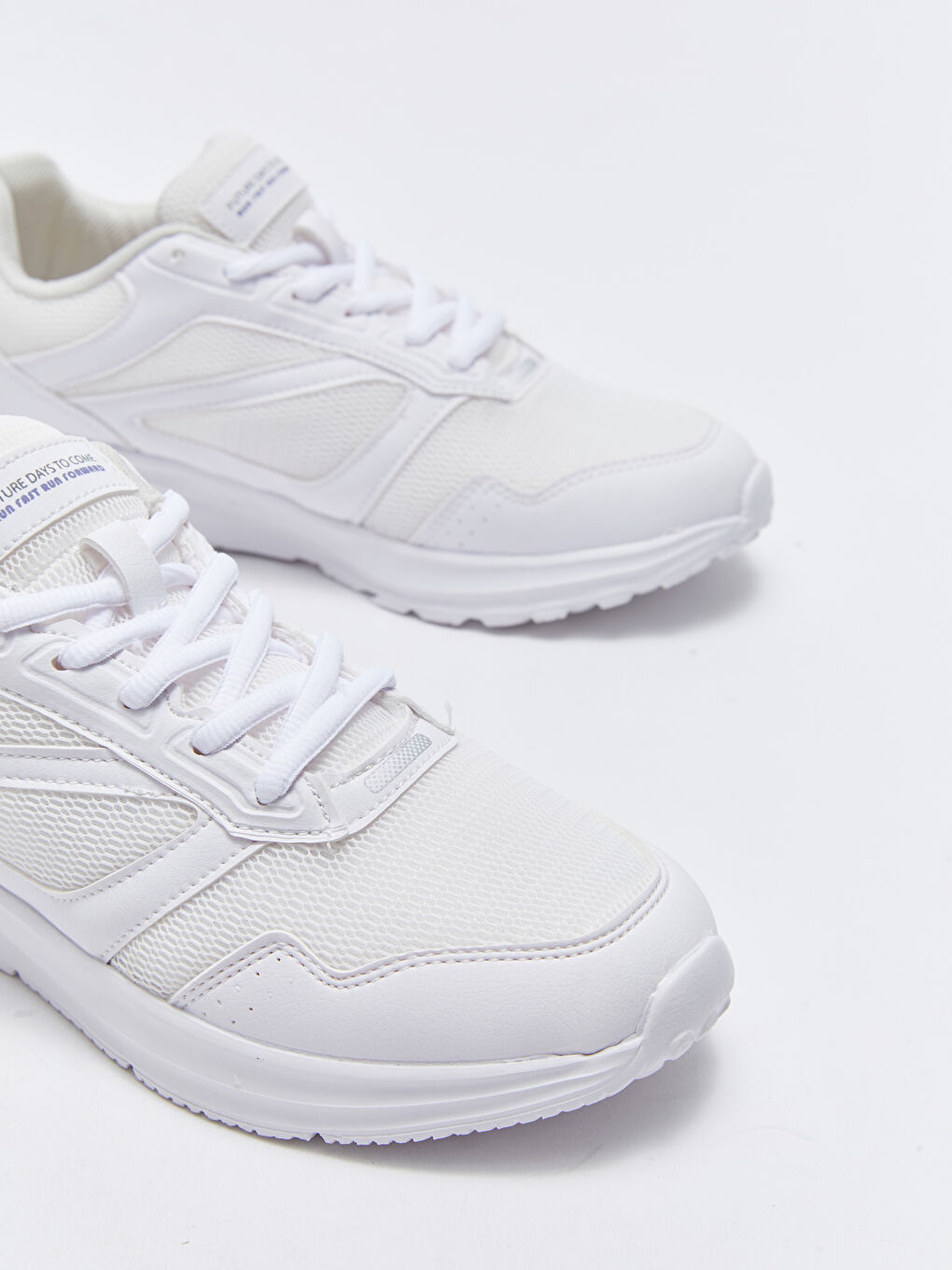 Beyaz File Detaylı Kalın Taban Kadın Aktif Spor Ayakkabı-2