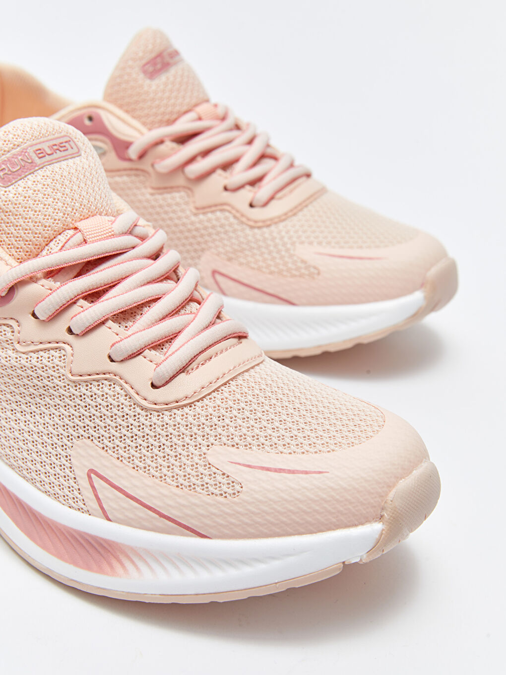 Pembe Bağcıklı Kalın Taban Kadın Aktif Spor Ayakkabı-2