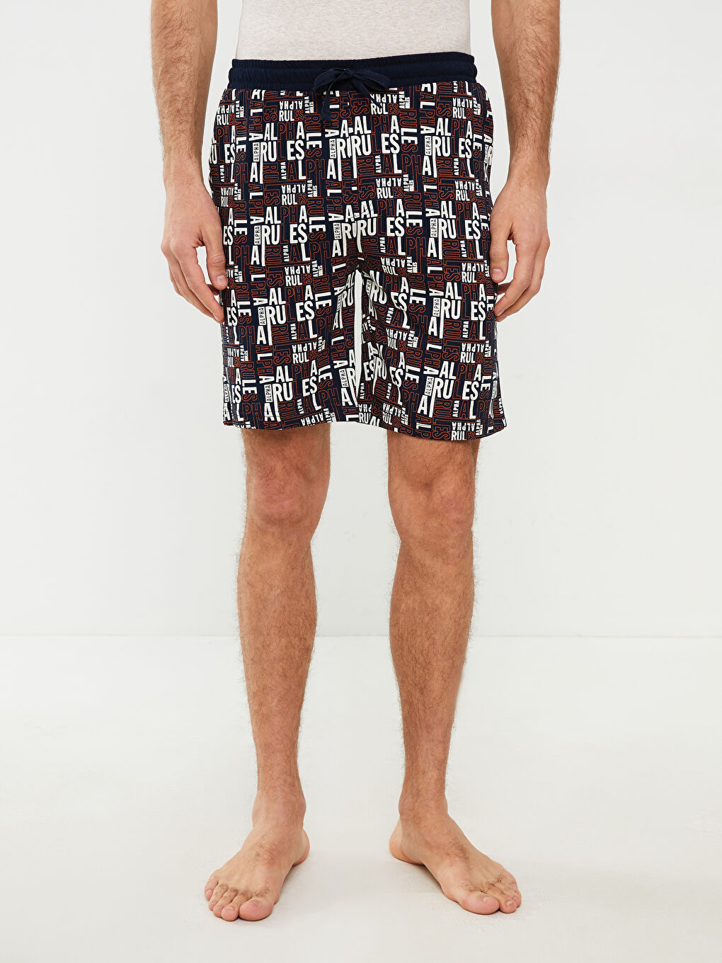 Ерлерге арналған стандартты пішім пижама шалбарлары шорты-3