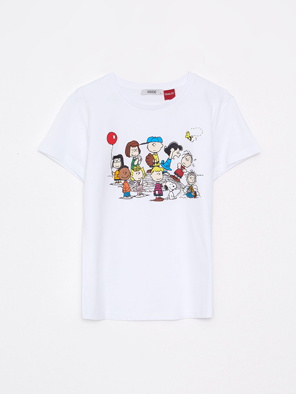 Crew Neck Snoopy Printed Short Sleeve Cotton Women's T-Shirt-5