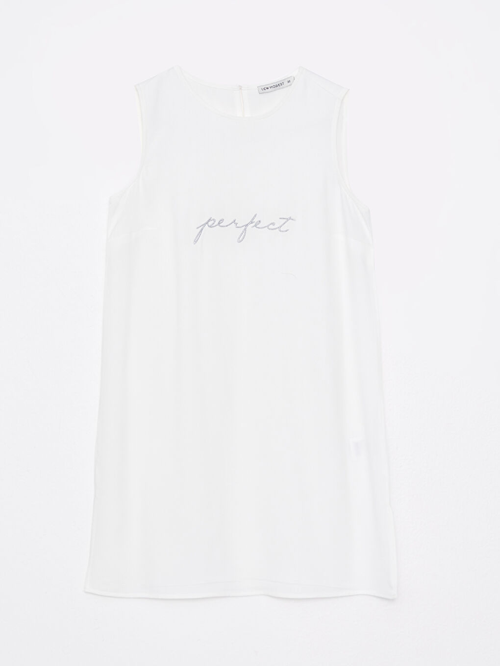 Crew Neck Embroidered Sleeveless Viscose Women's Tunic-4