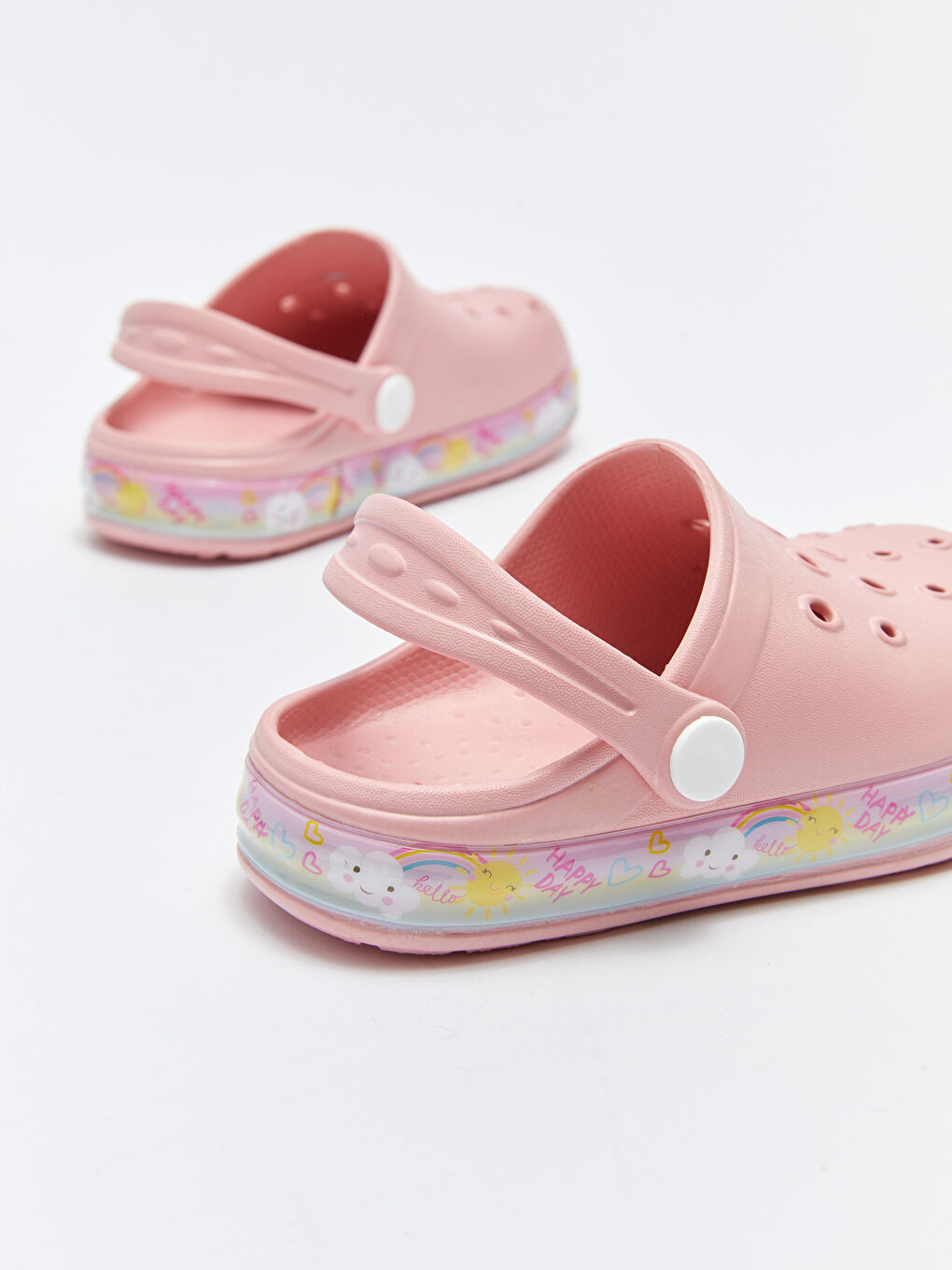 Pembe Işıklı Önü Kapalı Kız Bebek Plaj Sandaleti-5