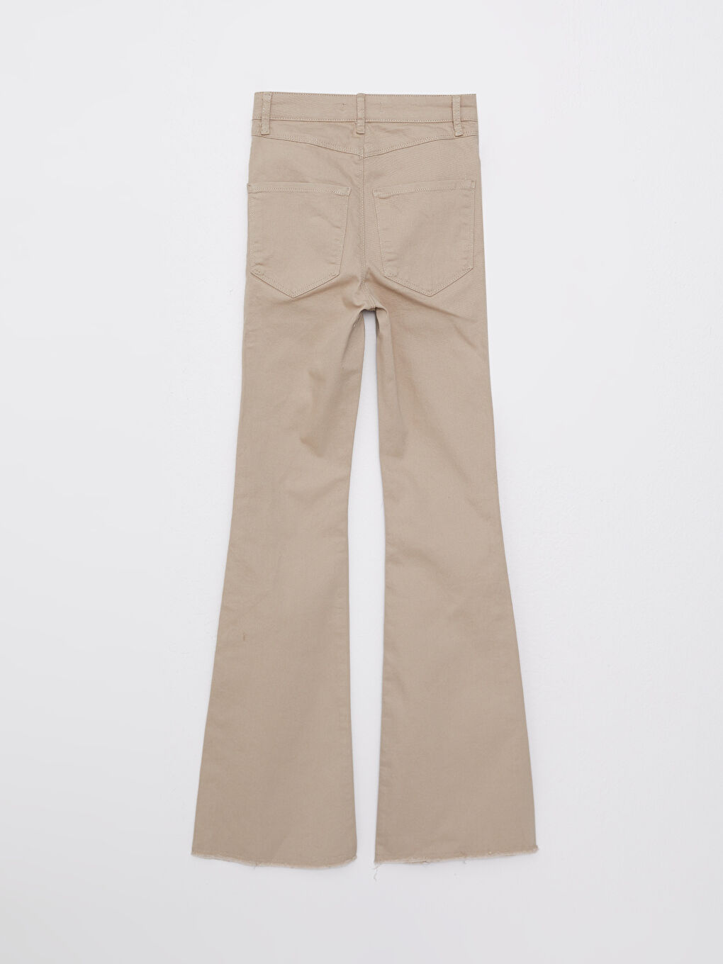 Bej Standart Fit Düz Cep Detaylı Gabardin Kadın Pantolon-6