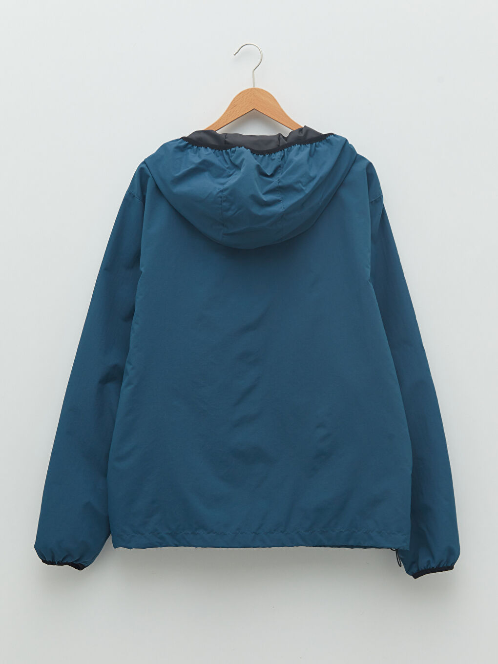 Lacivert Standart Kalıp Kapüşonlu Erkek Yağmurluk-7