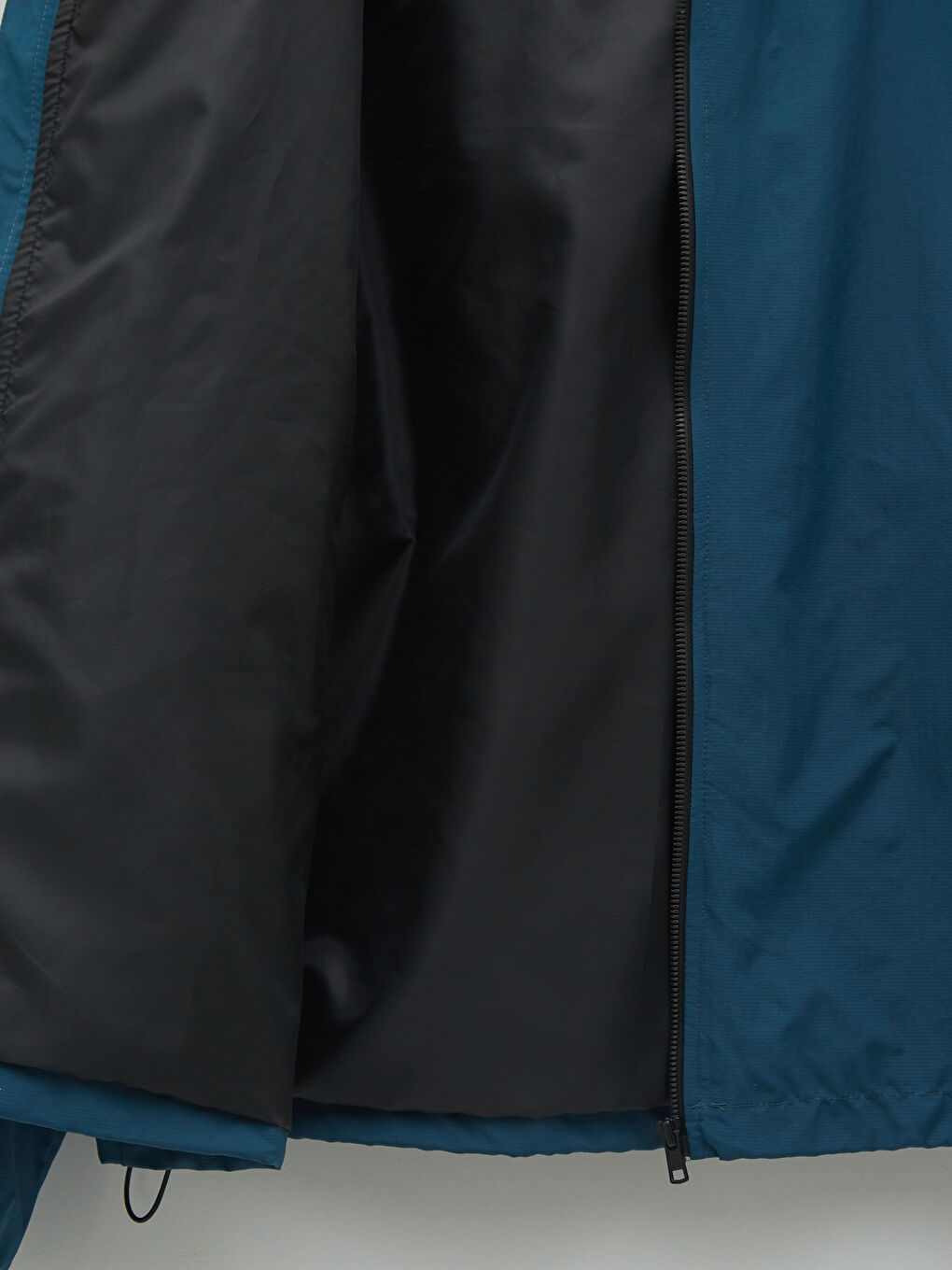 Lacivert Standart Kalıp Kapüşonlu Erkek Yağmurluk-8