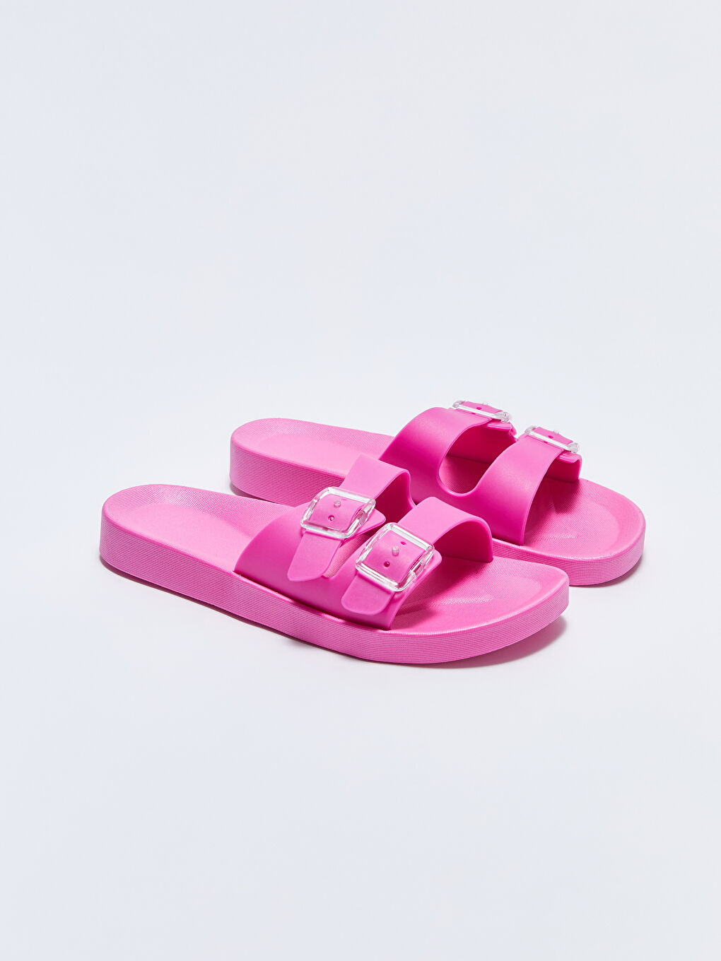 Double Band Buckle Detailed Girls Beach Slippers