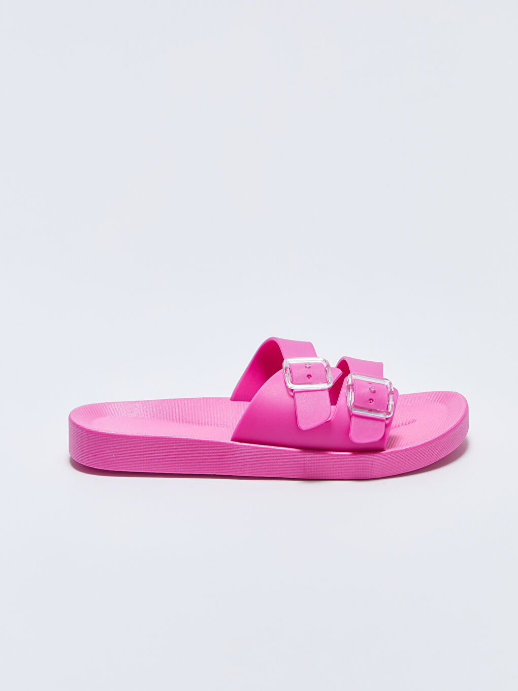 Double Band Buckle Detailed Girls Beach Slippers-1