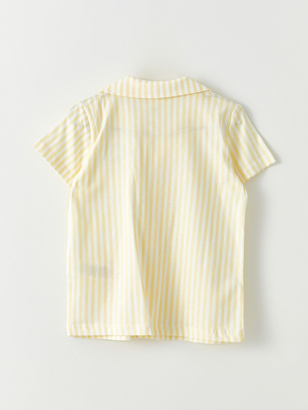 Sarı Polo Yaka Kısa Kollu Nakış Detaylı Erkek Bebek Pijama Takımı-9