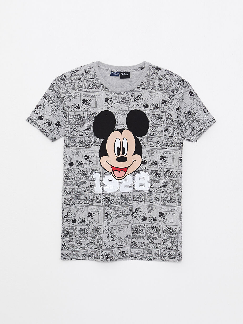 Crew Neck Mickey Mouse Printed Short Sleeve Boy's Short Pajamas Set-1