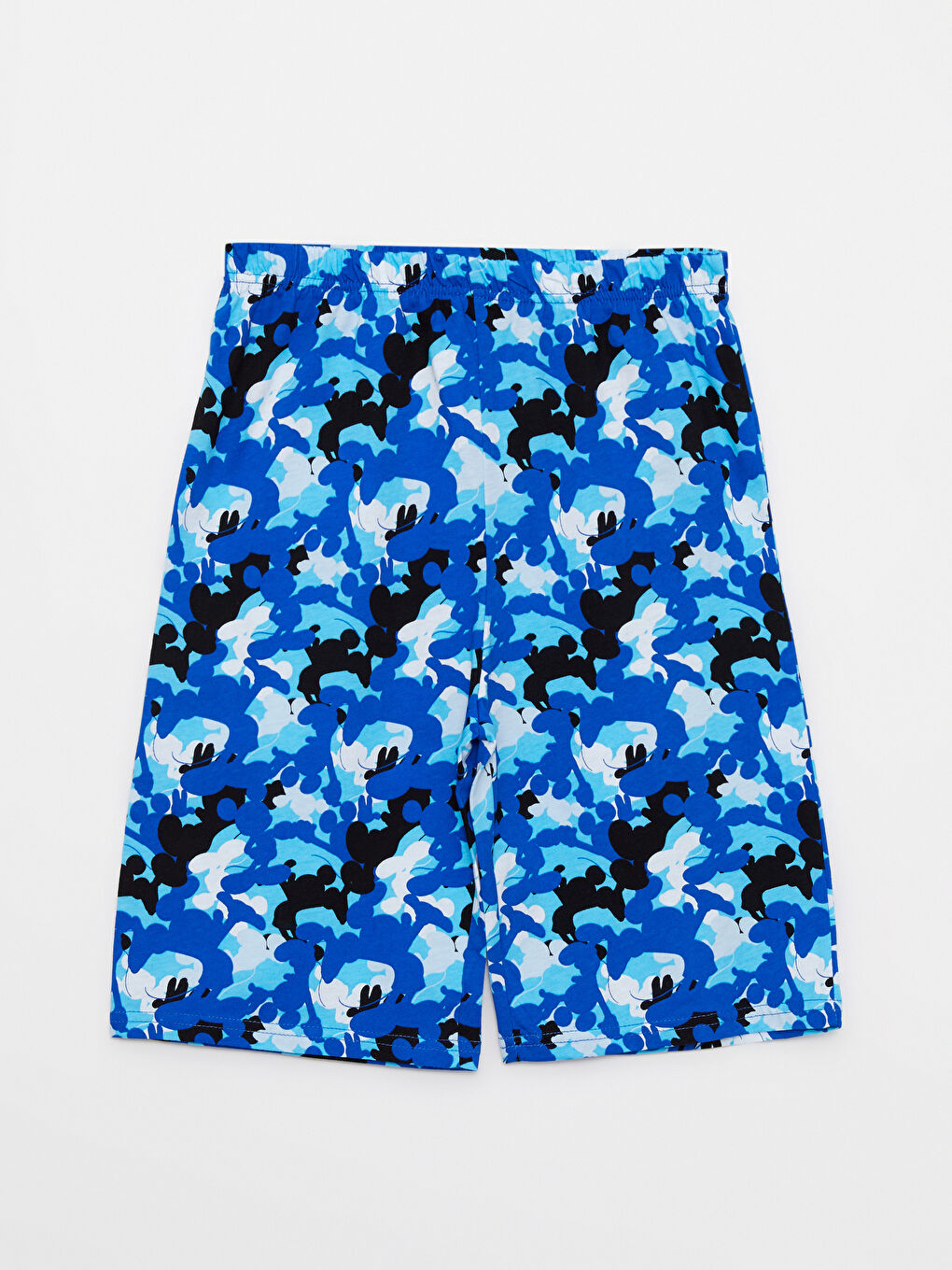 Siyah Bisiklet Yaka Mickey Mouse Baskılı Kısa Kollu Erkek Çocuk Şortlu Pijama Takımı-2