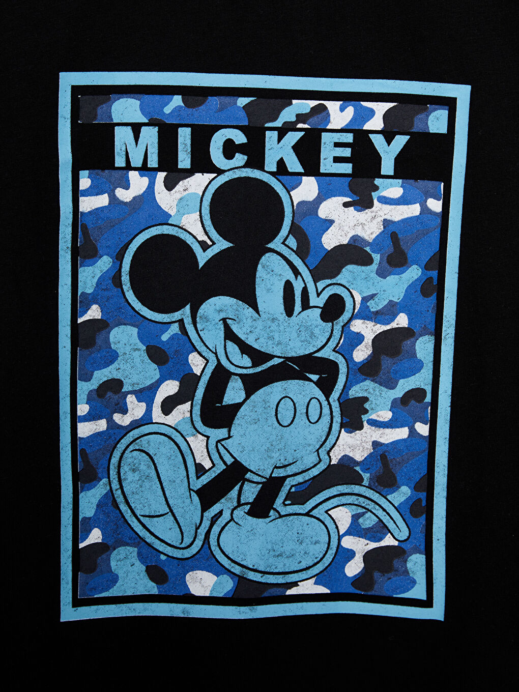 Siyah Bisiklet Yaka Mickey Mouse Baskılı Kısa Kollu Erkek Çocuk Şortlu Pijama Takımı-3