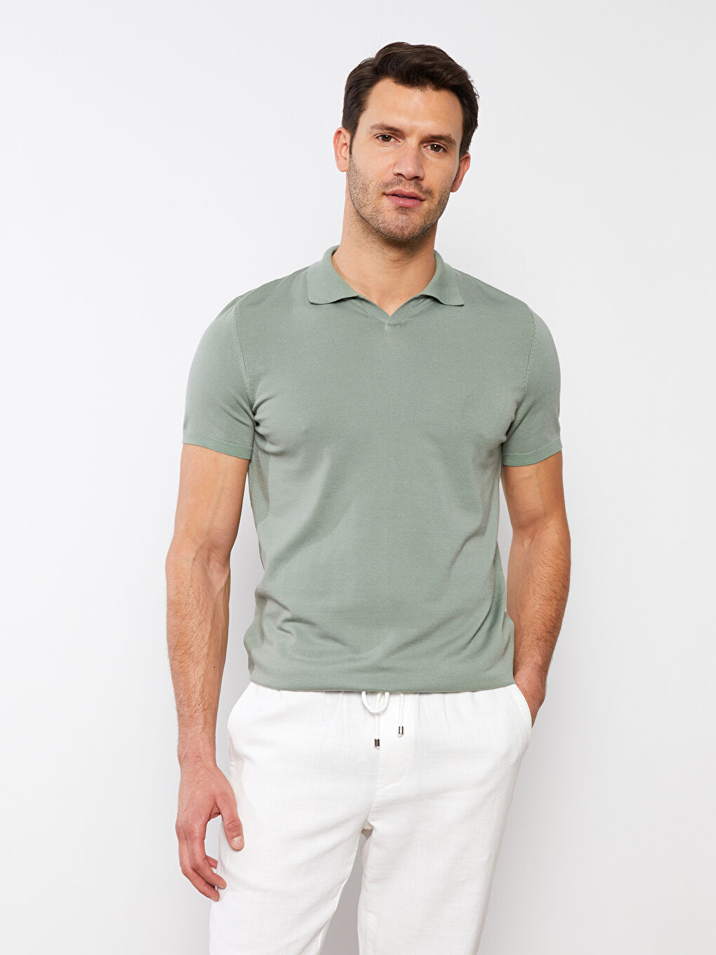 LCWAIKIKI Basic Rollkragen Kurzarm Herren Strickpullover -S2IB28Z8-SBT