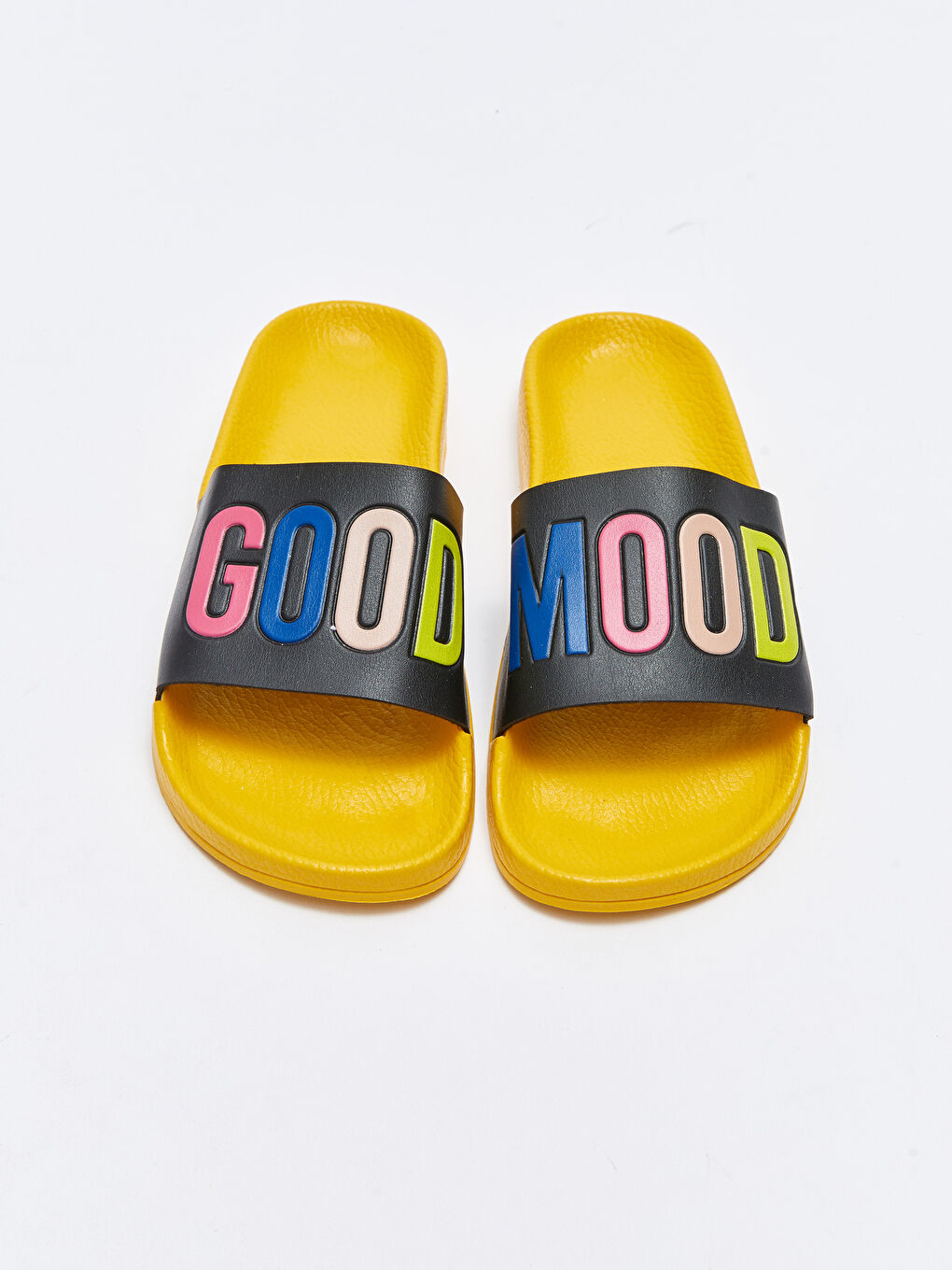 Sarı Yazı Baskılı Tek Bantlı Erkek Çocuk Terlik-2