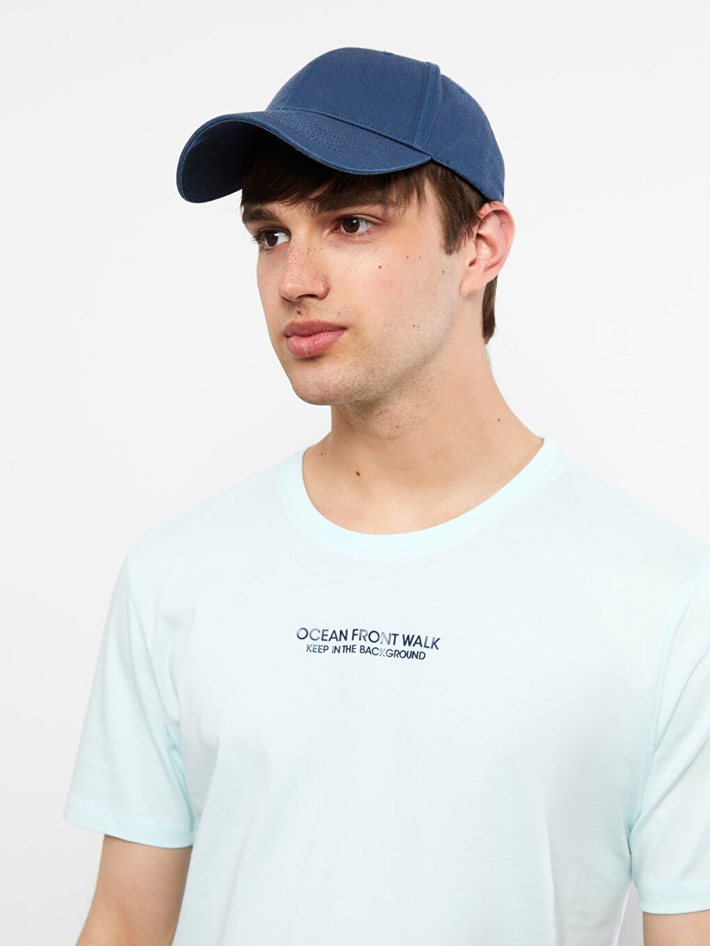 Turkuaz Bisiklet Yaka Kısa Kollu Baskılı Penye Erkek Tişört-2