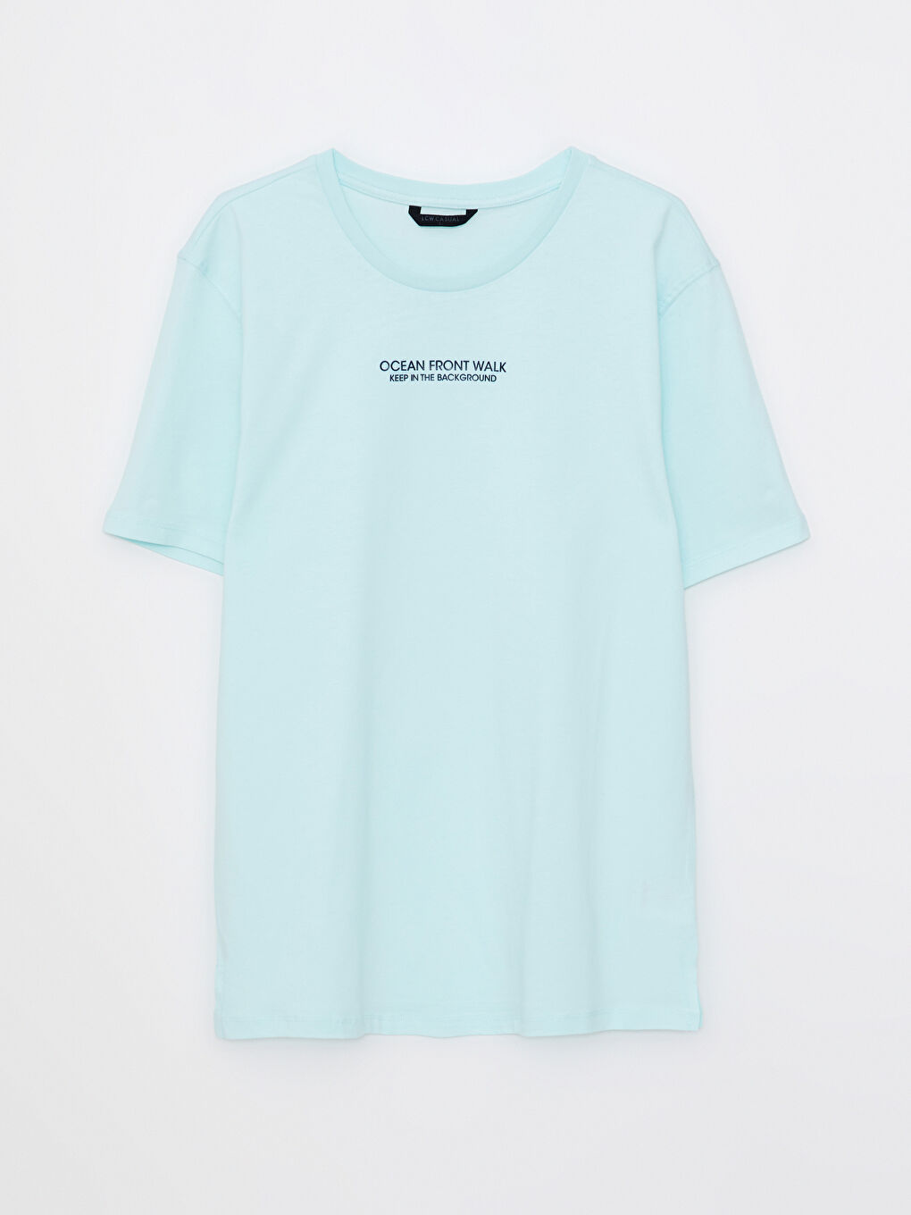 Turkuaz Bisiklet Yaka Kısa Kollu Baskılı Penye Erkek Tişört-4